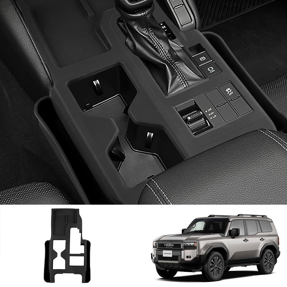 Temiry Land Cruiser 250 Shift Panel Rubber Console Land Cruiser 250 Accessory Wireless Cover, Mat, Cover, Scratch-Resistant, Stain-Resistant,
