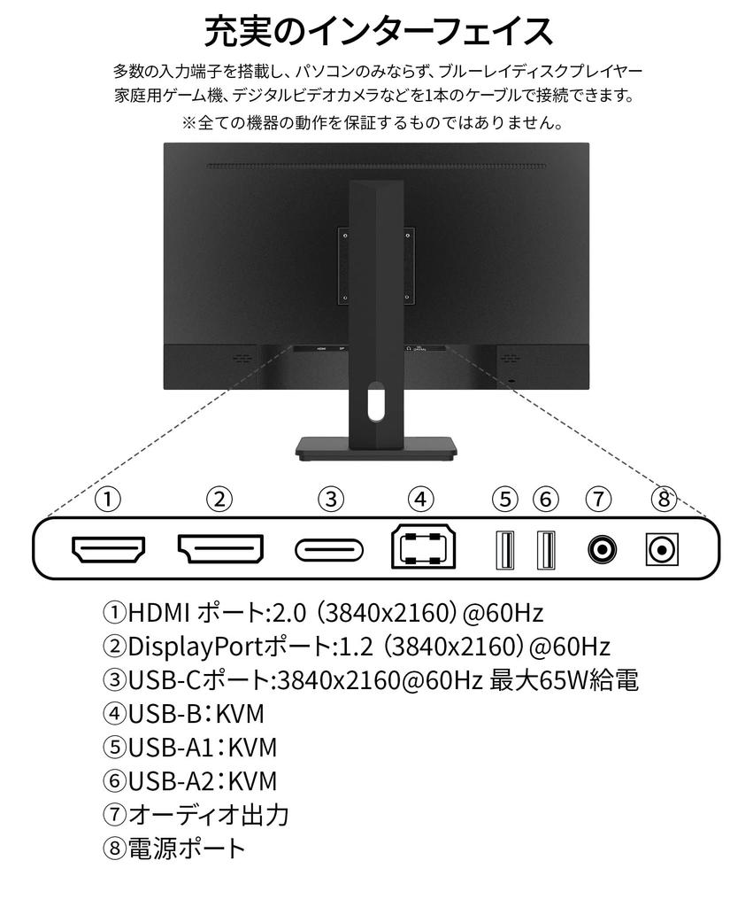 JAPANNEXT Monitor 4K UHD 3840x2160 Resolution IPS Display Light 28-inch (KVM/HDMI/DisplayPort/Built-in speaker/Height adjustment/Rotation (pivot)