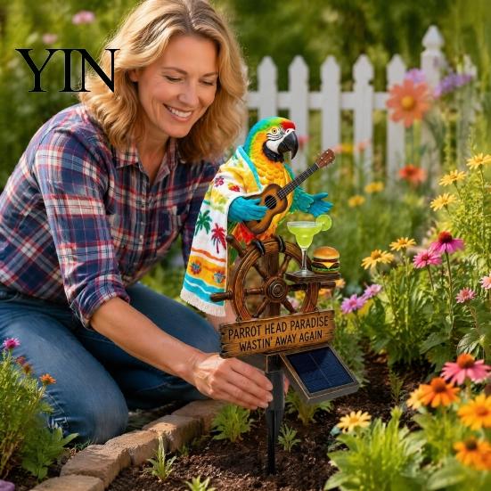 Outdoor Bird Light Solar-Powered Parrot Garden Light, Waterproof Stake Lamp with Auto On/Off, Decorative for Patio Pathway