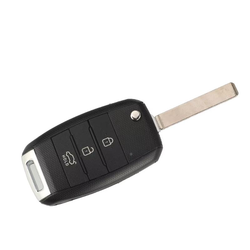 JsHonYu 433MHz 4D Chip Remote Key for Kia Rio 2017-2021 Ceed 2011-2018 3 Button Folding Flip Keyless Entry Car Fob
