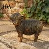 Sitting Yak Set Highland Resin Figurines, Vintage Bronze Finish Animal Statues, Weatherproof Sun-resistant Outdoor Lawn Decor Farmhouse for