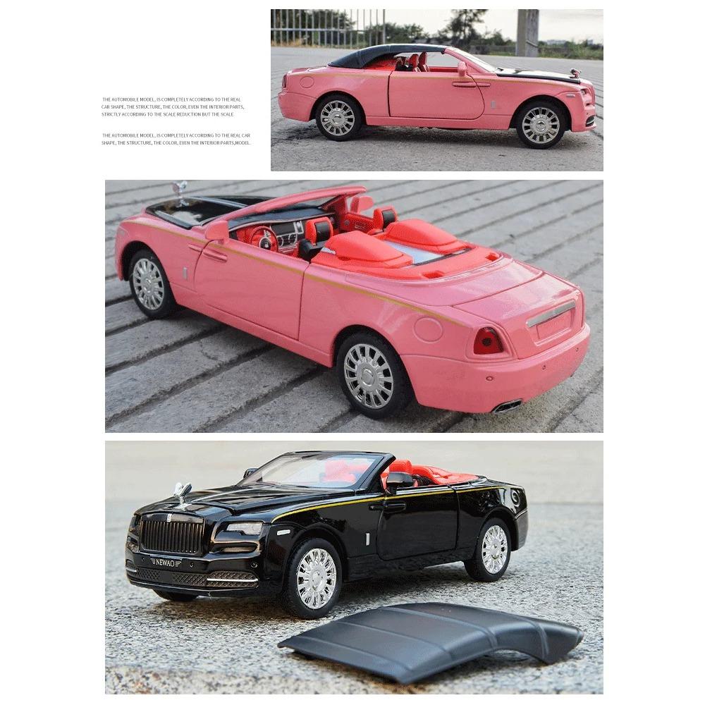 1/32 Rolls Royces Dawn Coupe Модель автомобиля из литого металла Игрушечные транспортные средства Модель автомобиля Моделирование Звук и свет Детские игрушки Подарок
