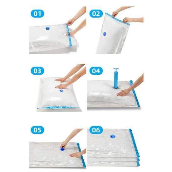 Компрессионный мешок Прочный прозрачный вакуумный мешок для хранения Компактный шкаф-органайзер для одежды Подушки Одеяло