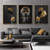 Art Posters and Prints Big Black Woman Holding Gold Jewelry Canvas Picture Home Decor African Woman Wall Art Painting
