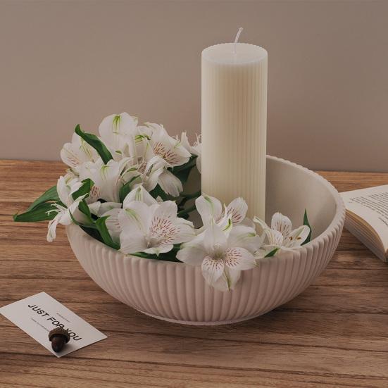 Storage Bowl Silicone Mold Handmade Gypsum Epoxy Resin Casting Mold Fruit Serving