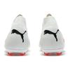 Puma Future Match Круглый носок Шнуровка MG (Резиновые короткие шипы) Футбольные бутсы с амортизацией Мужские футбольные бутсы Бело-красные 107373-01