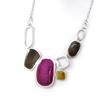 [H9061] — Дизайнерское колье «Раскраска» зелено-фиолетовое.
