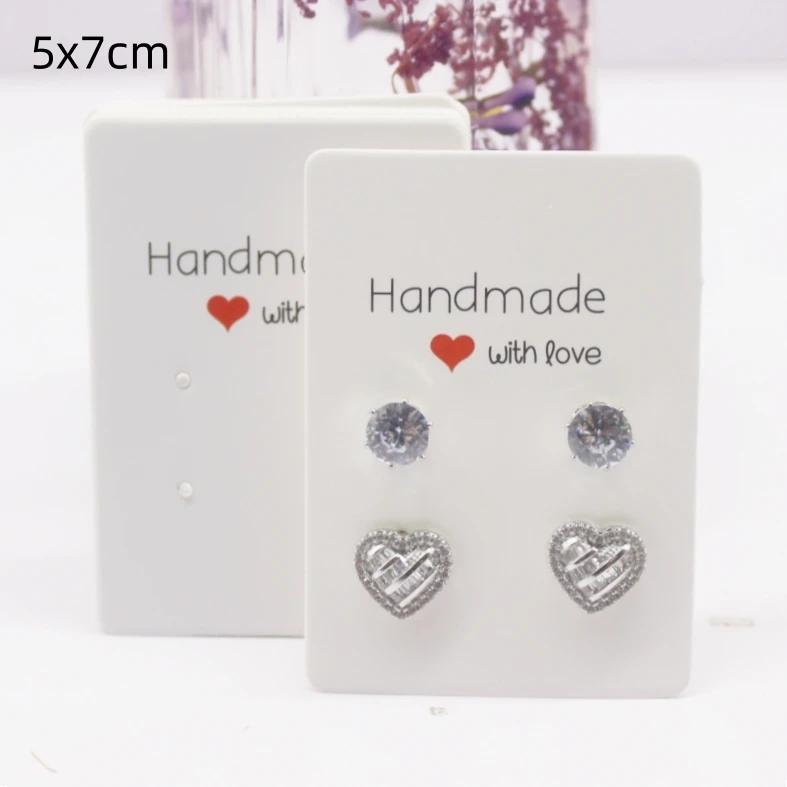 50 шт. белая/крафт-бумага серии HANDMADE многоразмерные открытки, серьги, ожерелья, открытки для украшений