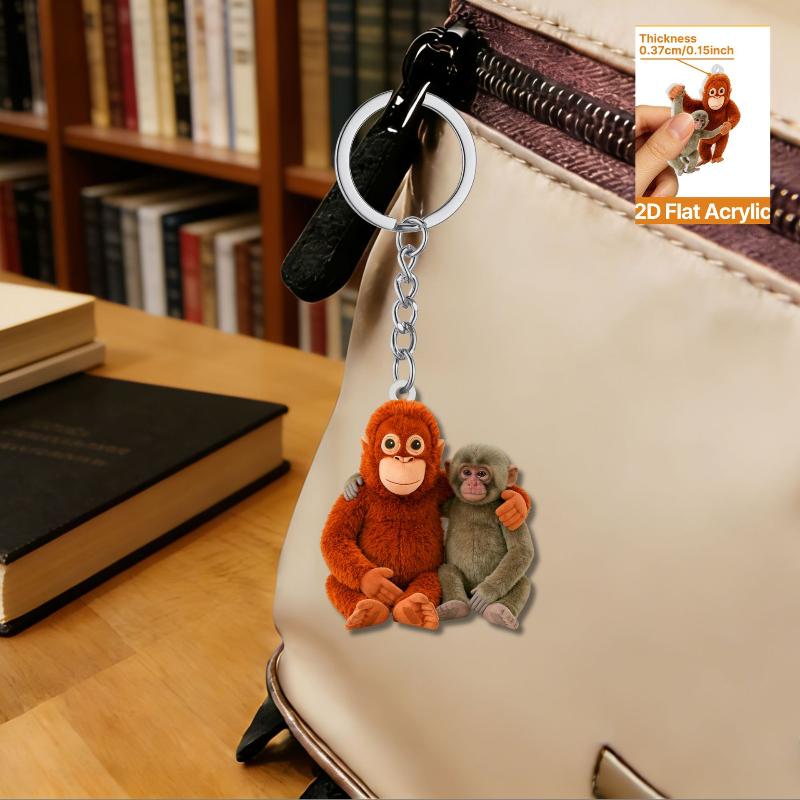 Punch The Monkey Plush Doll Keychain Cartoon Anime Toy Bag Pendant Colleague Desk Ornaments Gift
