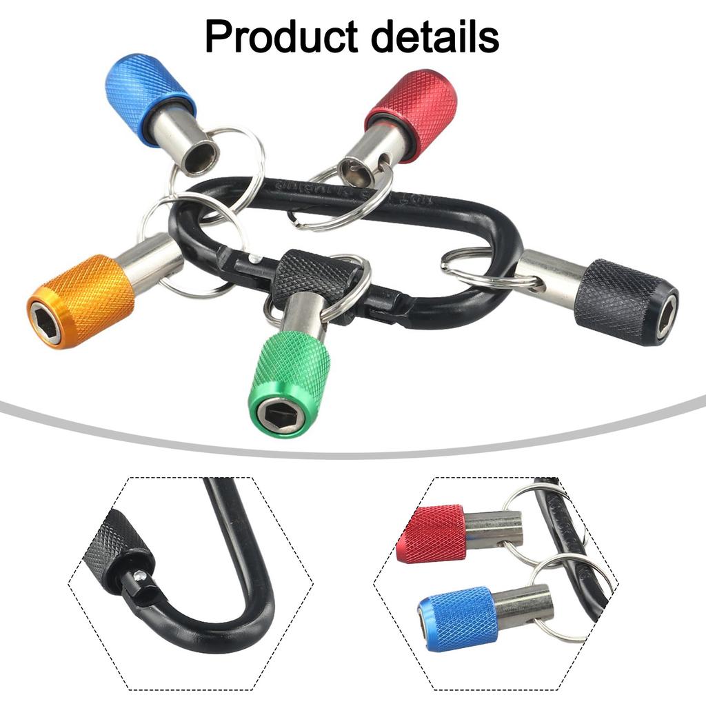 Drill Bit Holder 1/4 Hex Shank Screwdriver Keychain Extension Bar Quick Bit Holder With Key Chains For Power Tool