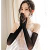 4Colors Sexy Perspective Ladies Long Sleeve Silk Gloves for Wedding Evening Party Gloves for Women