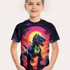 Summer Round Neck Animal Pattern 3D Printed Top Fashionable Casual Short Sleeved Children's Boy T-shirts