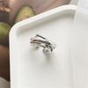 New Fashion Hipster Multi -Layer Irregular 925 Sterling Silver Jewelry Simple Smooth Winding Personality Opening Rings R099