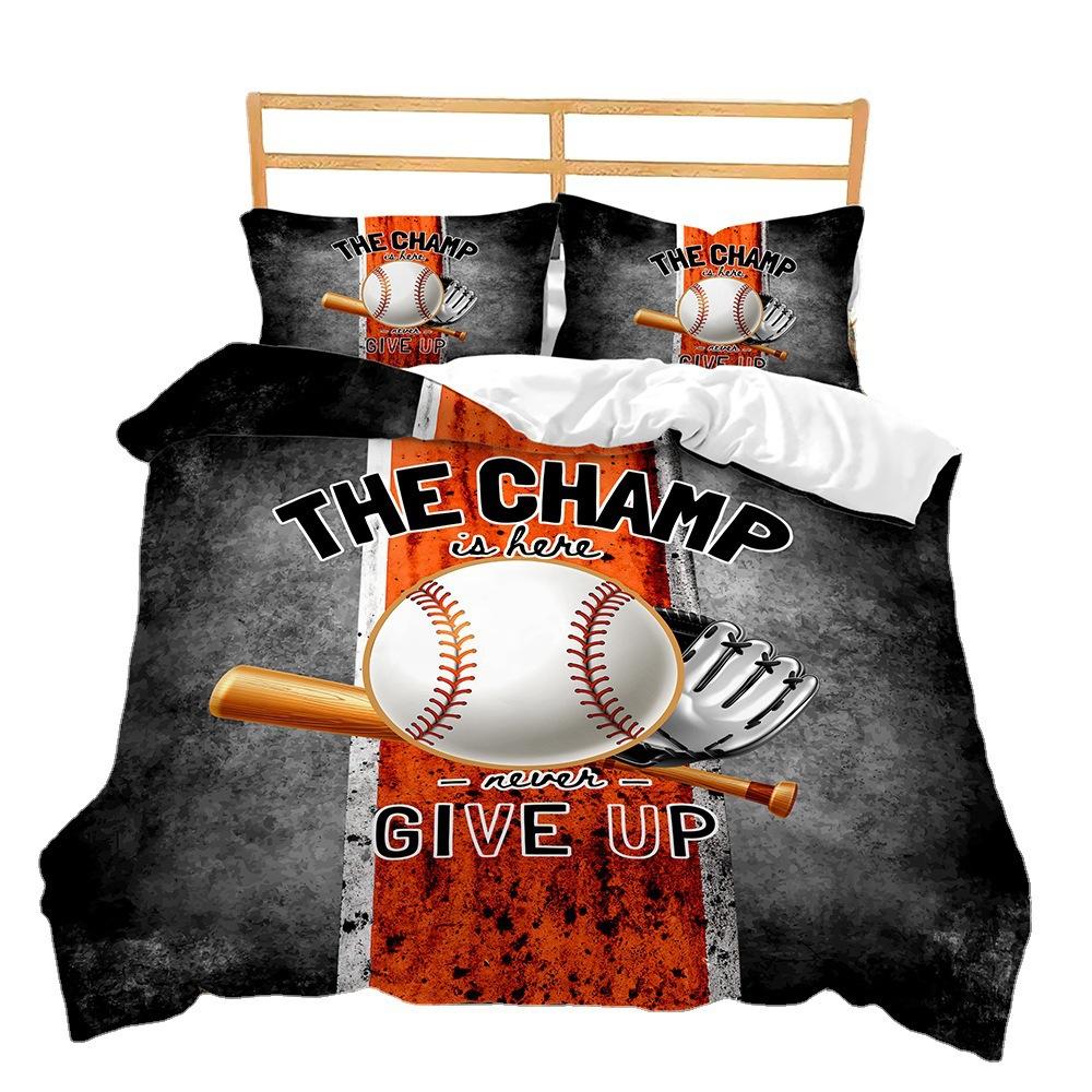 Bed Three-Piece Sports Basketball Football Camping Trip 3D Digital Printing Kit