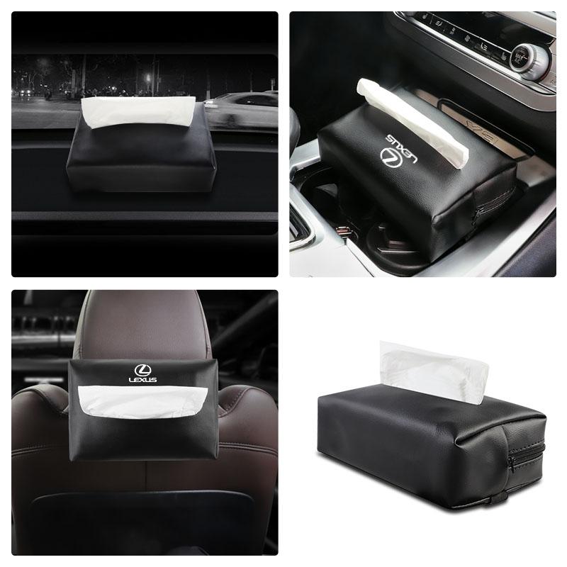 Car Tissue Box Leather Holder SunVisor Seat Back For Lexus F SPORT GX460 Ct200h IS250 ES 220D IS200 Fsport GS GX IS LS LXBL4
