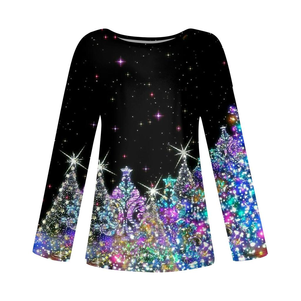 Женская модная повседневная винтажная декоративная футболка с цветочным принтом и круглым вырезом, длинным рукавом, топ