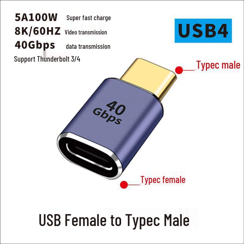 USB-адаптер типа C: Папа-Мама-Папа-Мама, Г-образный Thunderbolt 3 под углом 90° для компьютеров