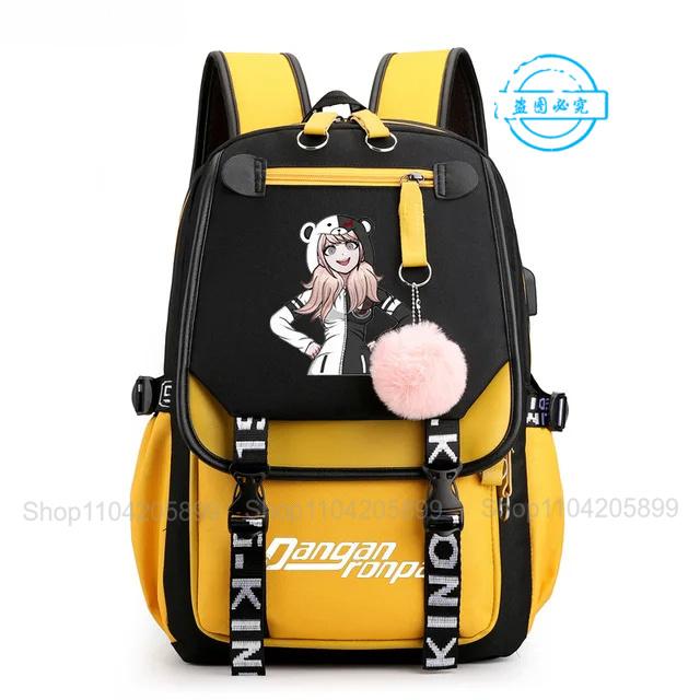 Рюкзак Danganronpa Аниме Mochila Школьная сумка для книг Студенческий с USB-портом Дорожные сумки Ноутбук Повседневная Большая сумка-мессенджер Подарок