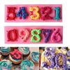 2Pcs Silicone Mold Set Non-stick Muffin Fondant Cake Chocolate Mold Heat-resistant 3D Number Shape 0-9 Numbers Embossing Baking Molds