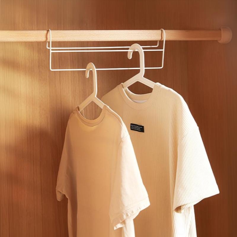 Space Saving Metal Iron Clothes Hanger Organizer Durable Closet Wardrobe Hanger Rod for Family Storage