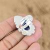 Natural Lapis Lazuli Gemstone Multi Stone Adjustable Ring 925 Silver For Girls