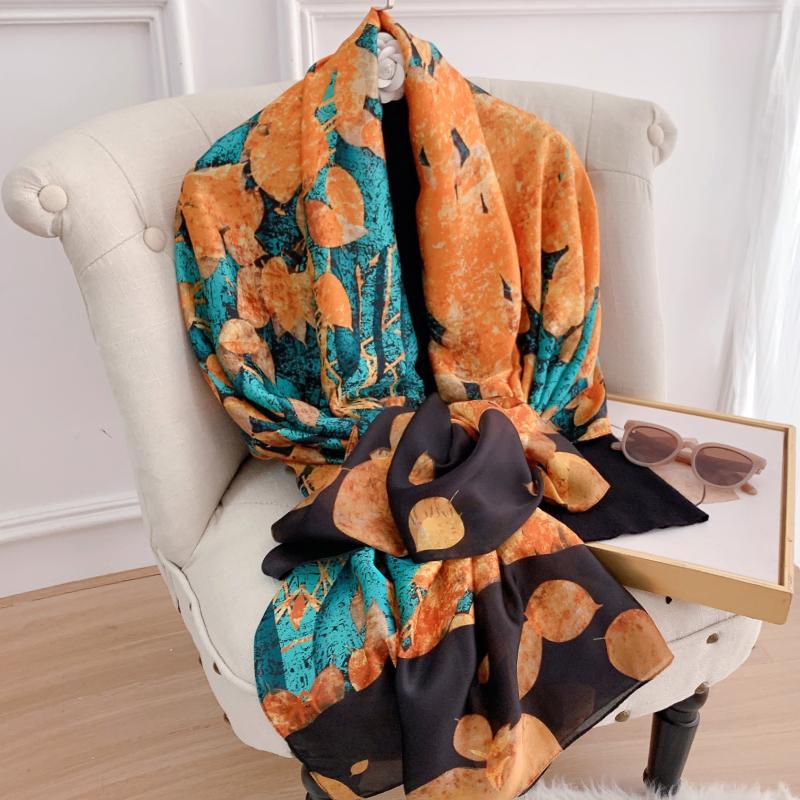 Luxury Brand Women Scarf Fashion Print Silk Scarves Summer Shawls And Wraps Soft Pashmina Lady Bandana Foulard Hijabs