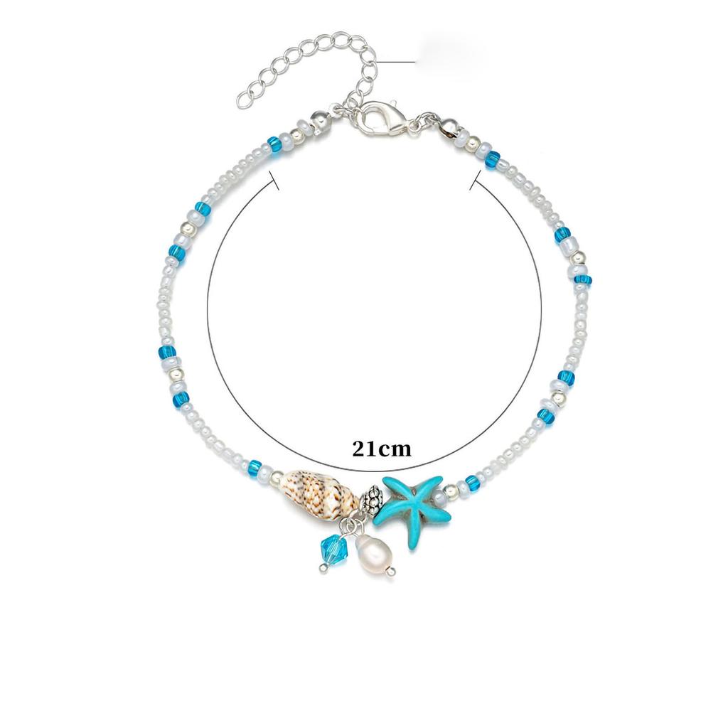 Женский браслет на щиколотку, модный, регулируемый, подвеска в виде морской звезды, бисерные браслеты на щиколотку, ювелирные изделия