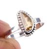 Natural Citrine Gemstone Handmade 925 Solid Sterling Silver Ring Size 9 p3J49