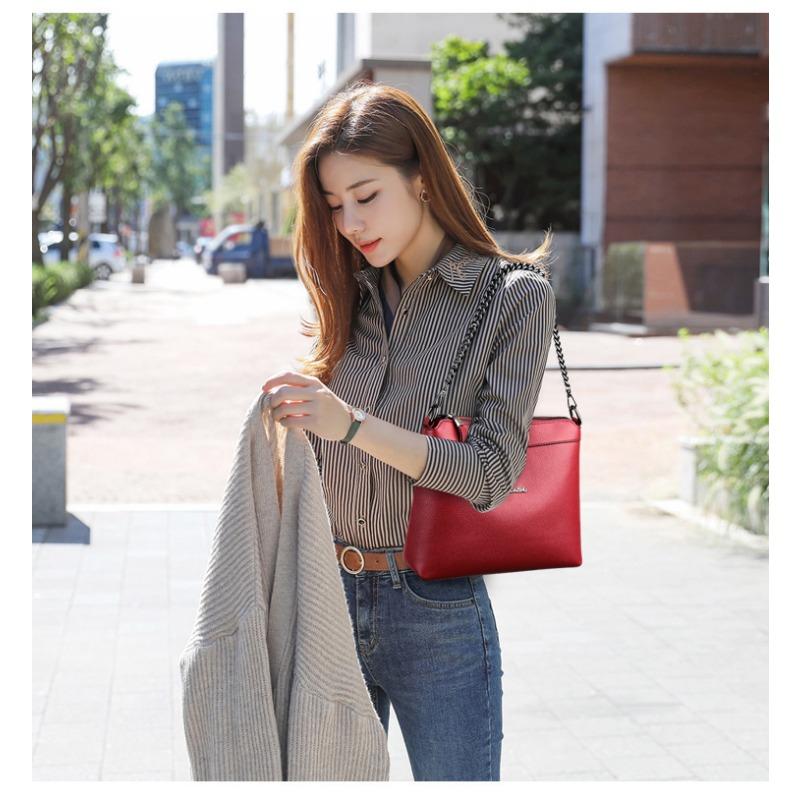 Модная сумка кроссбоди через плечо из мягкой кожи большой вместимости с застежкой-молнией для мам