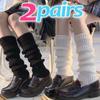 4pcs Lolita Leg Warmers Women Long Socks Wool Knitted Foot Cover Arm Warmer Y2K Autumn Winter Crochet Heap Socks Boot Cuffs Stockings