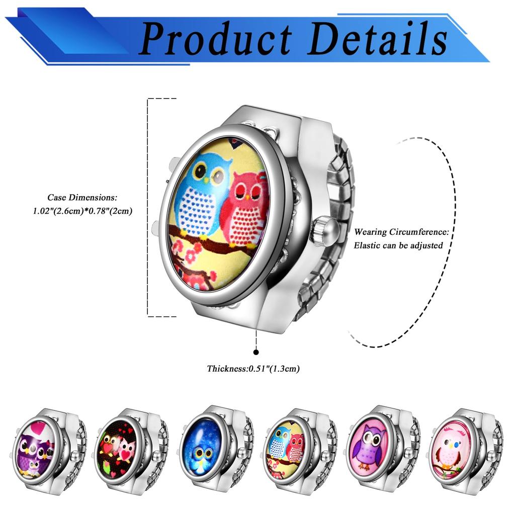 Кольцо Часы Сова Кольцо Бесплатно Милые Часы Кольцо Аналоговые Водонепроницаемые Кварцевые Часы Сплав Нержавеющая Сталь Серебро Подарок На День Рождения Рождество Для Подруги