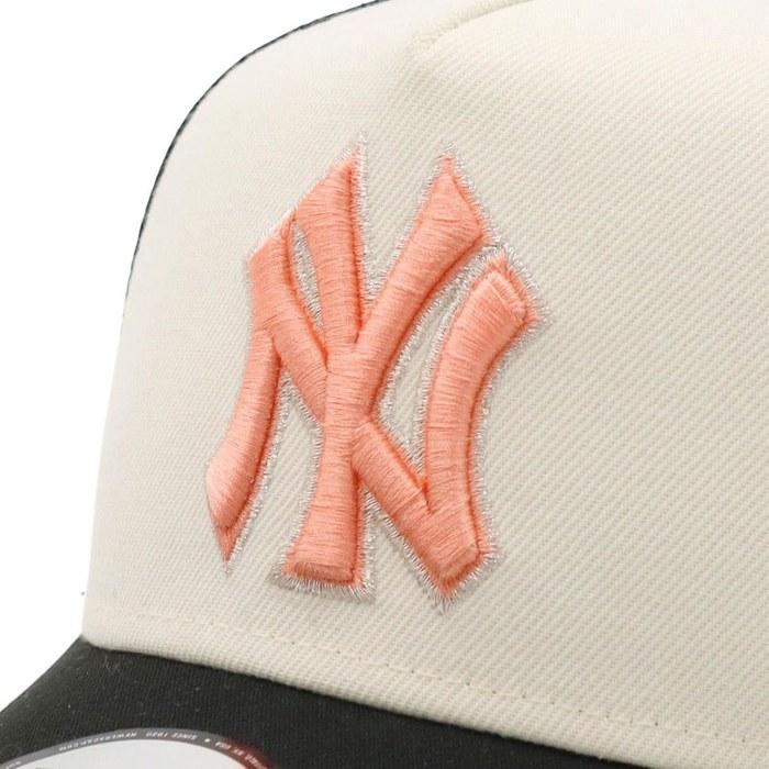 New Era 9FORTY A-Frame Trucker Cap 15372632 (NY Chrome/Peach White)