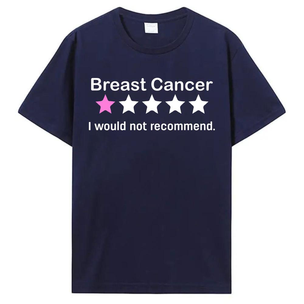 Funny Breast Cancer Awareness T-Shirt One Star Humorous Support Tshirt Women Funny Humor Graphic Tee Casual Cotton Summer Tops