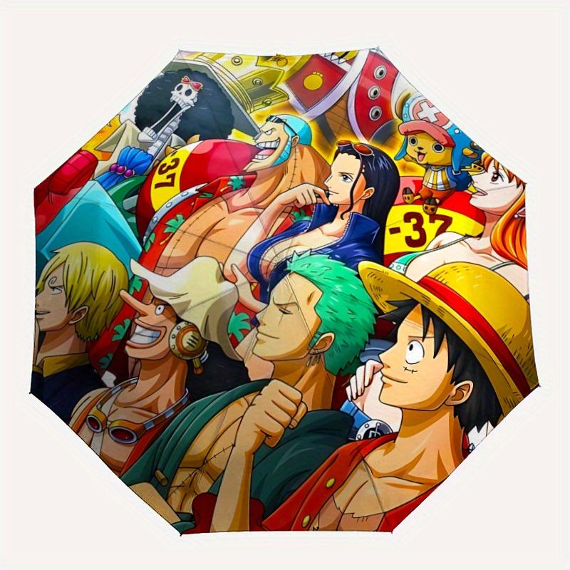 Автоматический складной зонт с командой One Piece, Автоматическое открытие/закрытие, Прочный ветрозащитный дорожный зонт для приключений на природе a0826030