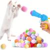 Cat Toy Plush Ball Launching Gun Silent Ball Self-entertainment Toy Ball High Elastic Polyester Plush Ball