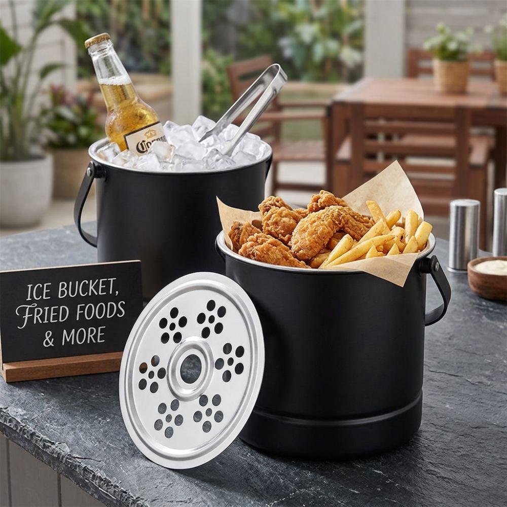 Thickened Ice Container 1.6L Professional Ice Bucket Premium Stainless Steel Ice Bucket Bar