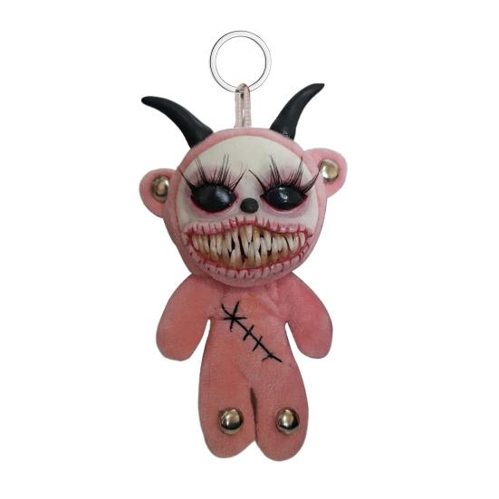Gothic Halloween Keychain Handcrafted Punk Rock Keychain with Weird Horror Doll Design Backpack Accessories
