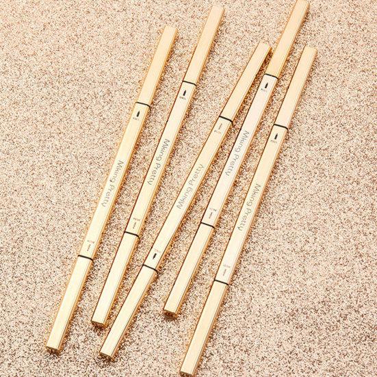 0.1g Eyebrow Filler Ultra-precision Long-lasting Double Head Square Gold Color Tube Beauty Brow Pencil for Women