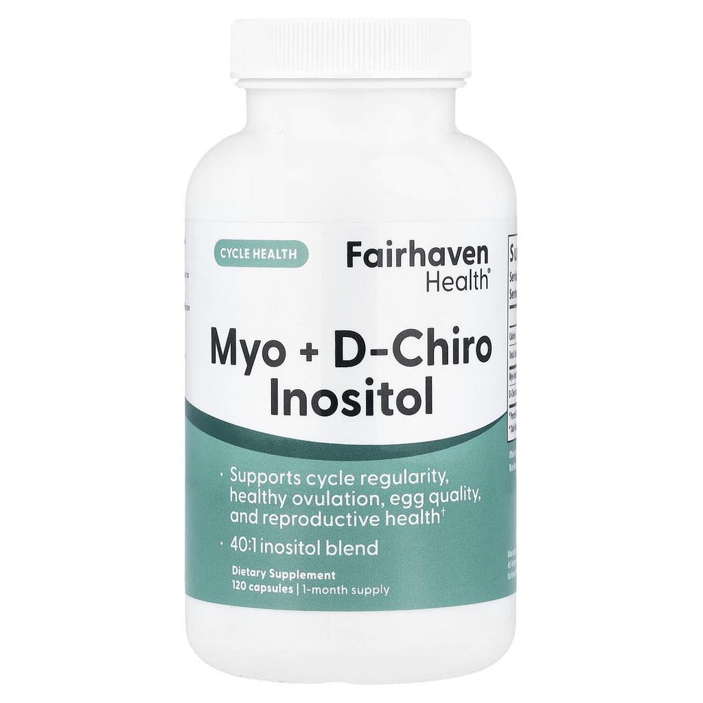 Fairhaven Health, Мио + д-Каиро Инозитол, 120 капсул
