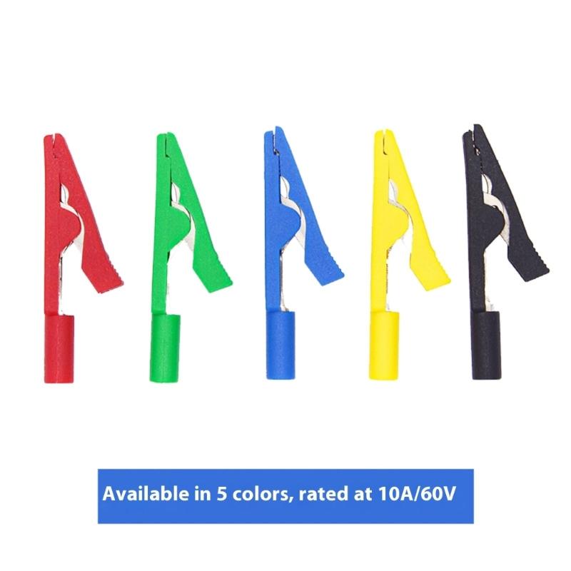 High Conductivity 2mm 10A Alligator Clip Secure Grip Clamps for Electronics Testing and Circuitry
