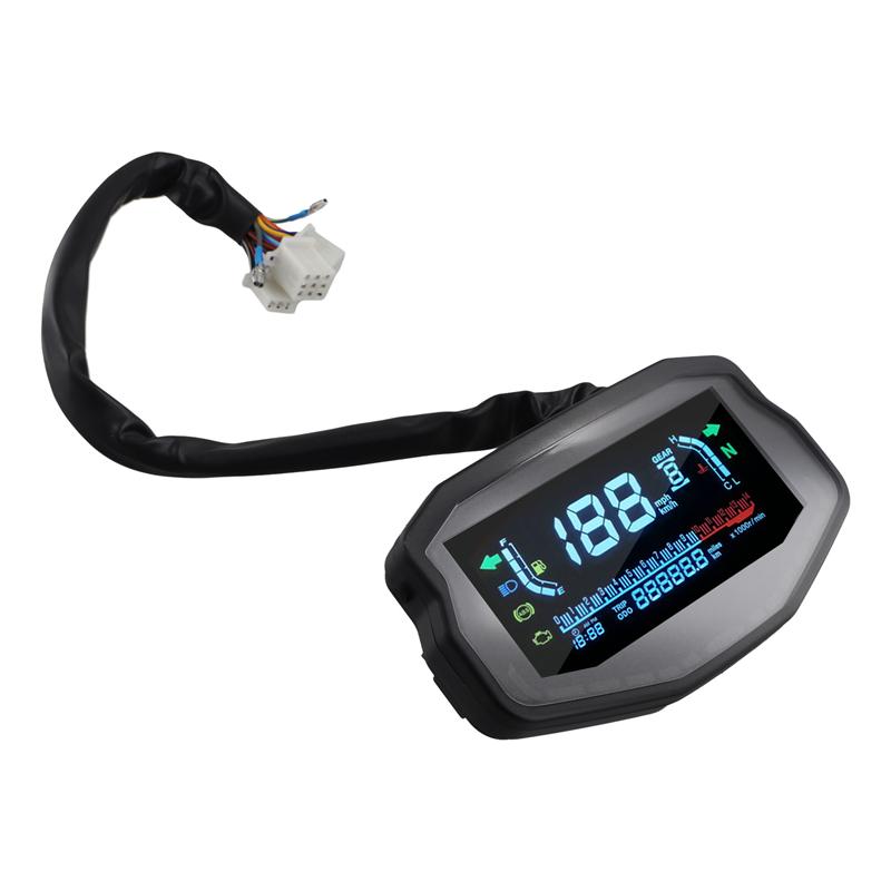 A82M-Universal Speedometer Water Temperature And Oil Gauge Odometer LCD Instrument