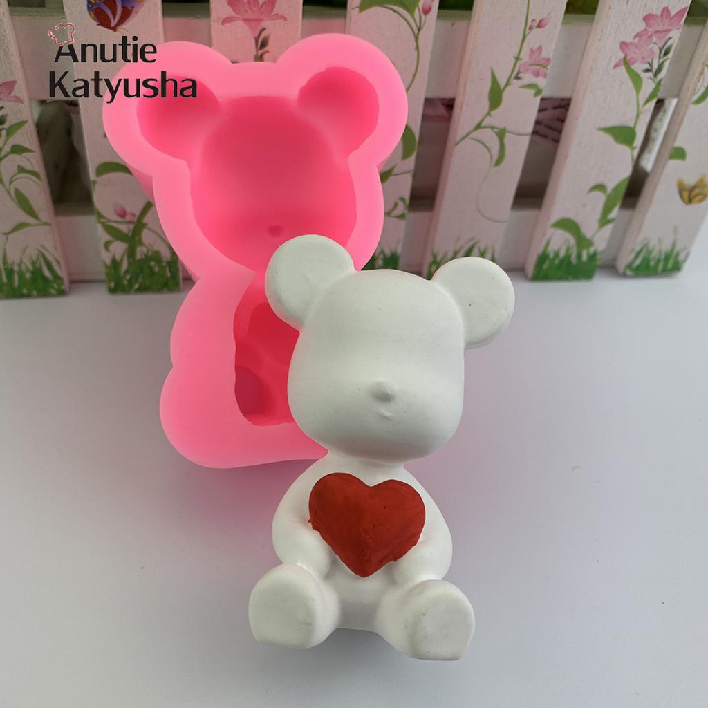 Заправка для торта, форма для медведя «Любовь», форма для помадки, шоколада, жидкая силиконовая форма Танабата, День святого Валентина