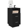VidaXL Bedside Table with 2 Drawers Black 36x36x68 Cm, Side Table, Bed Cabinet, Side Table for the Bedroom, 858580