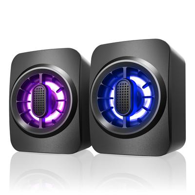 OFFSIR Компактная USB-проводная игровая акустика с RGB, погружающим 3D-звуком, совместимая с играми и другими устройствами, 2-канальный стерео, звук, 3,5 мм