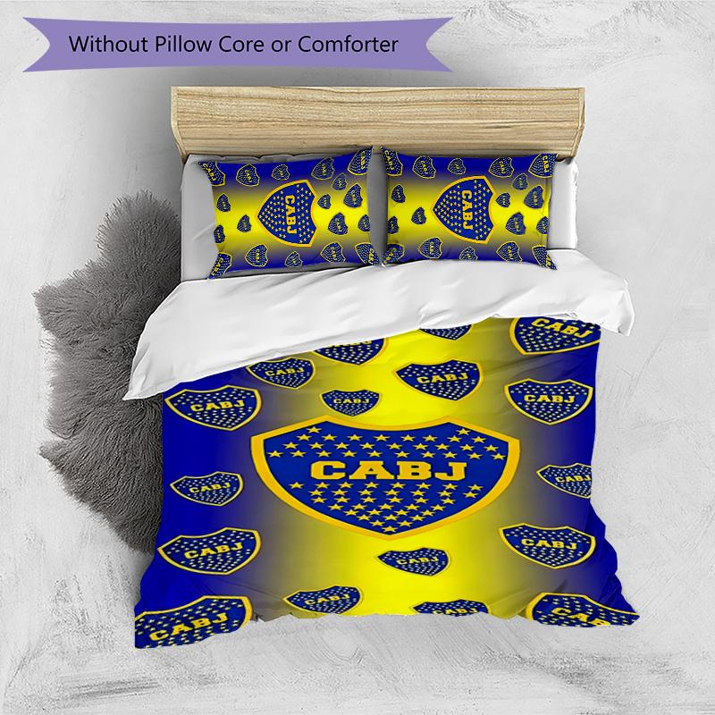 3pcs Club Atlético Boca Juniors pattern bedding set duvet cover set includes duvet cover &pillowcases,perfect all season bedroom decoration&gift