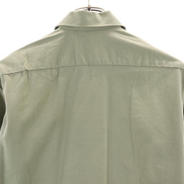 Vintage 60s Long Sleeve Euro Work Shirt 36 Khaki Men's Used