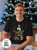 Oversized Cotton Christmas T-shirt: "Christmas Tree with Gifts"