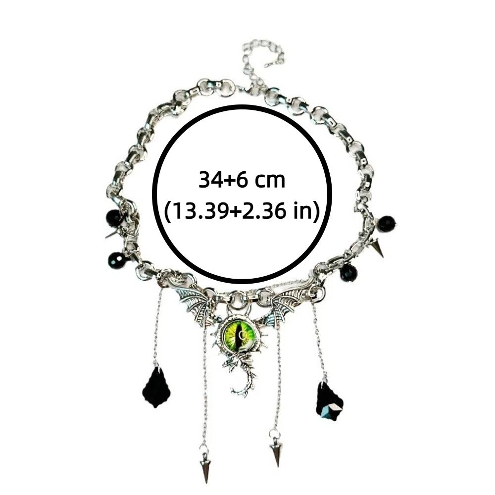 Wings Metal Chain Necklace Eye Punk Gothic Necklace Elegant Ghost Necklace Women  Gifts