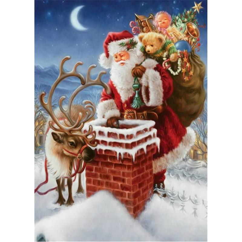 New 5D Diamond Painted Full Diamond Interior Decoration Snowman Santa Diy Painted Round Diamond Handmade