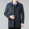 Winter Men's Cashmere Coat, Mid-length Lapel, Middle-aged and Elderly Dad's Clothing, Plus Fleece Woolen Woolen Coat for Men